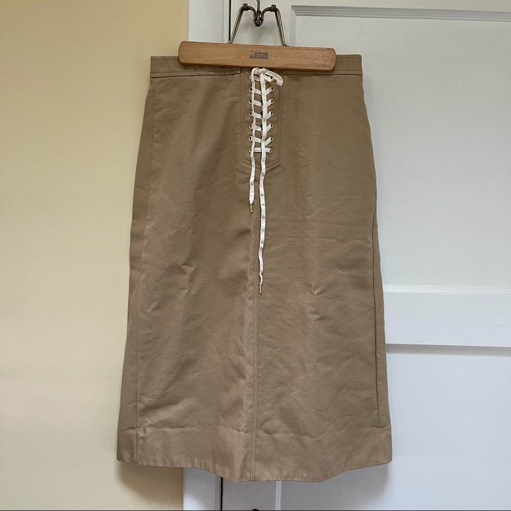 J Crew Lace Up Knee Length Skirt